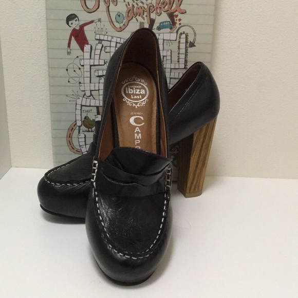 Jeffrey Campbell Shoes - Jeffrey Campbell black leather/wood platform heels